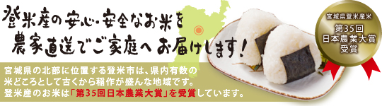 米 販売 農家 宮城県登米市から産地直送 宮城ひとめぼれ・つや姫を農家が直接販売